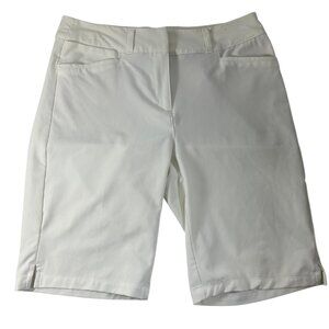 Adidas Womens Golf Shorts Size 6 White Chino Bermuda Stretch